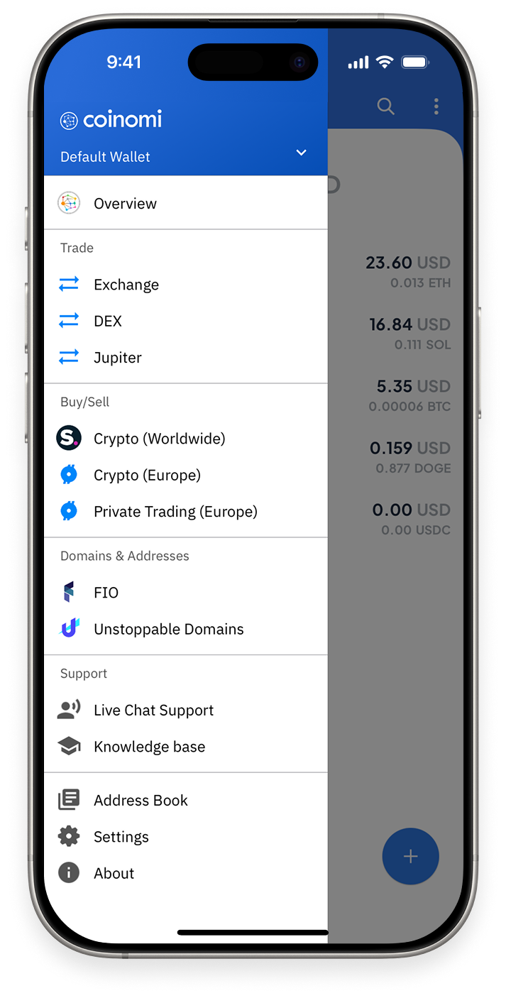 Coinomi钱包应用截图